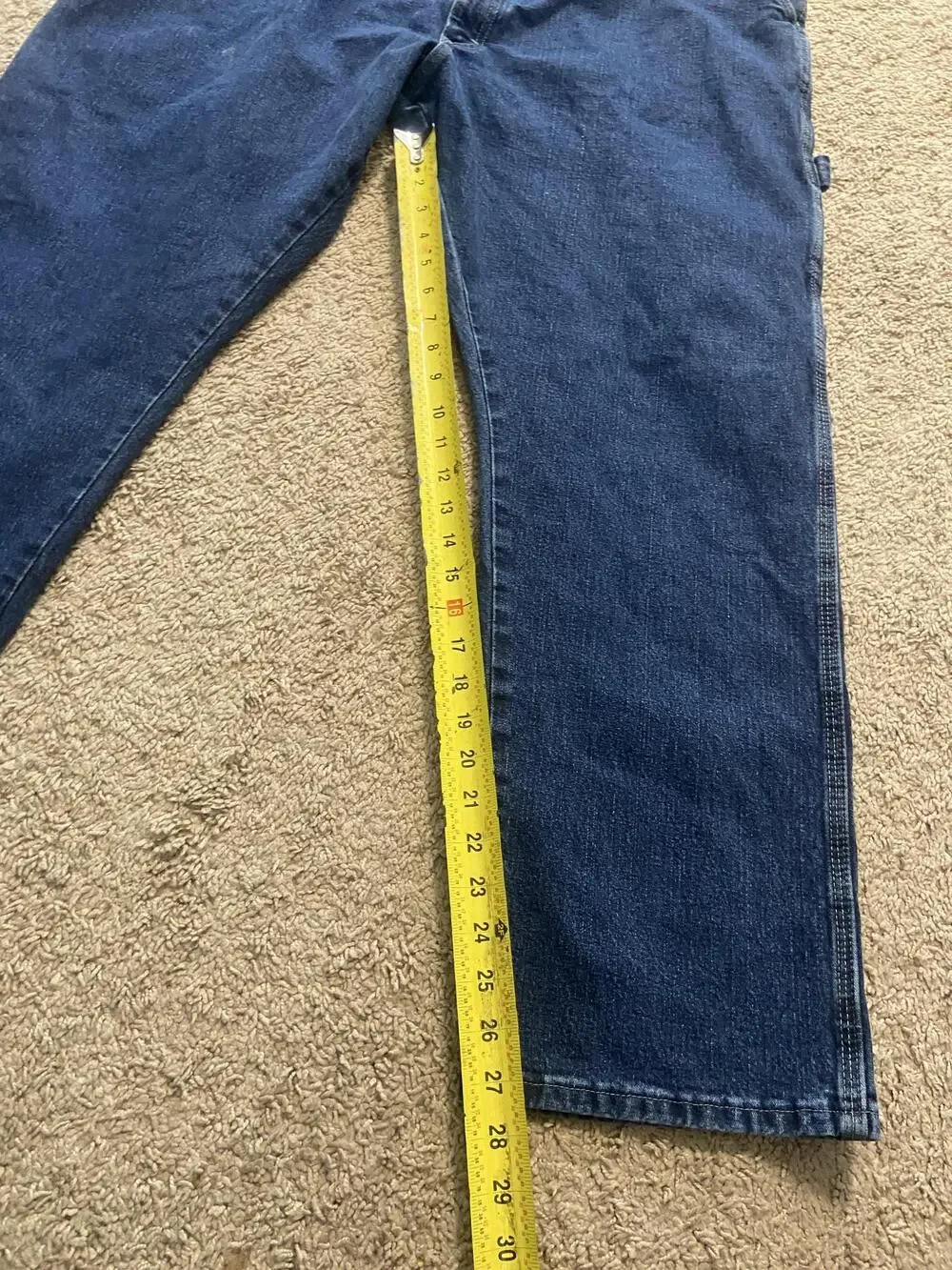 Wrangler Jeans Mens 42x30 Blue Med Wash Relaxed Straight Stretch Denim Workwear